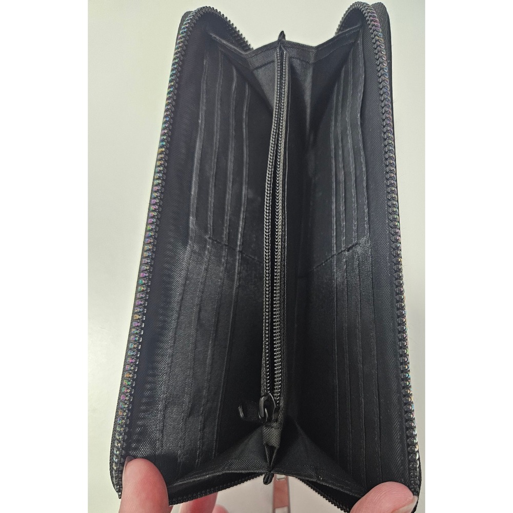 Wonder Woman Black Star Iridescent Rainbow Logo Zip Wallet Clutch DC Comics - Picture 3 of 3